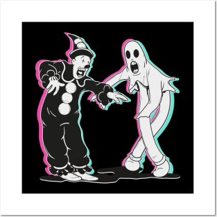 fantasma y payaso bailando Posters and Art